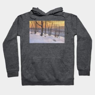 Winter Evening Oil on Canvas Hoodie